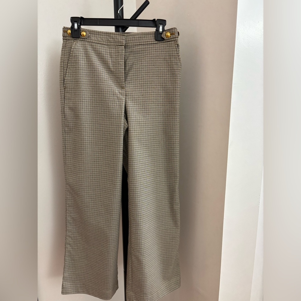 LOFT Brown Checkered Pants